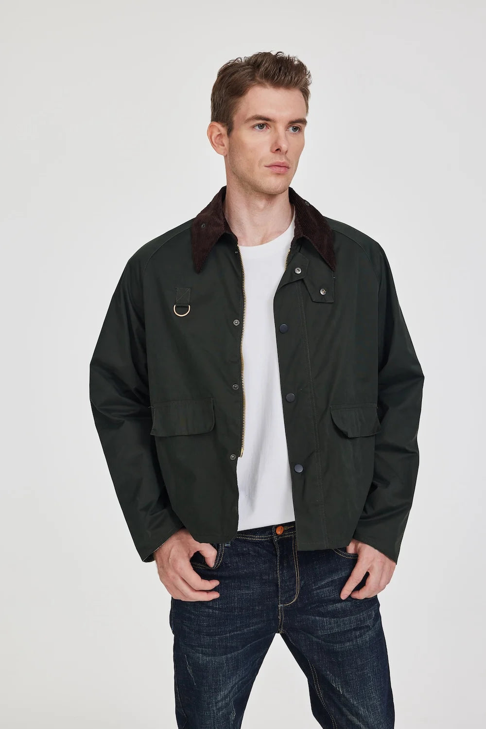 Cropped Canvas Un-wax Sl Spey Vintage Safari Olive Sage Green Outdoor Fishing Windbreaker Utility Tactical Hunting Coat For Men