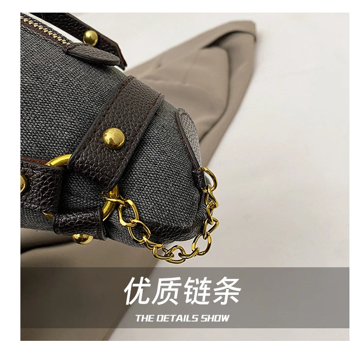 Sense of Luxury Personality Super Cool Crossbody Bags for Women Hot Trendy 2026 New Style Fashionable Canvas Pony Shoulder Bags