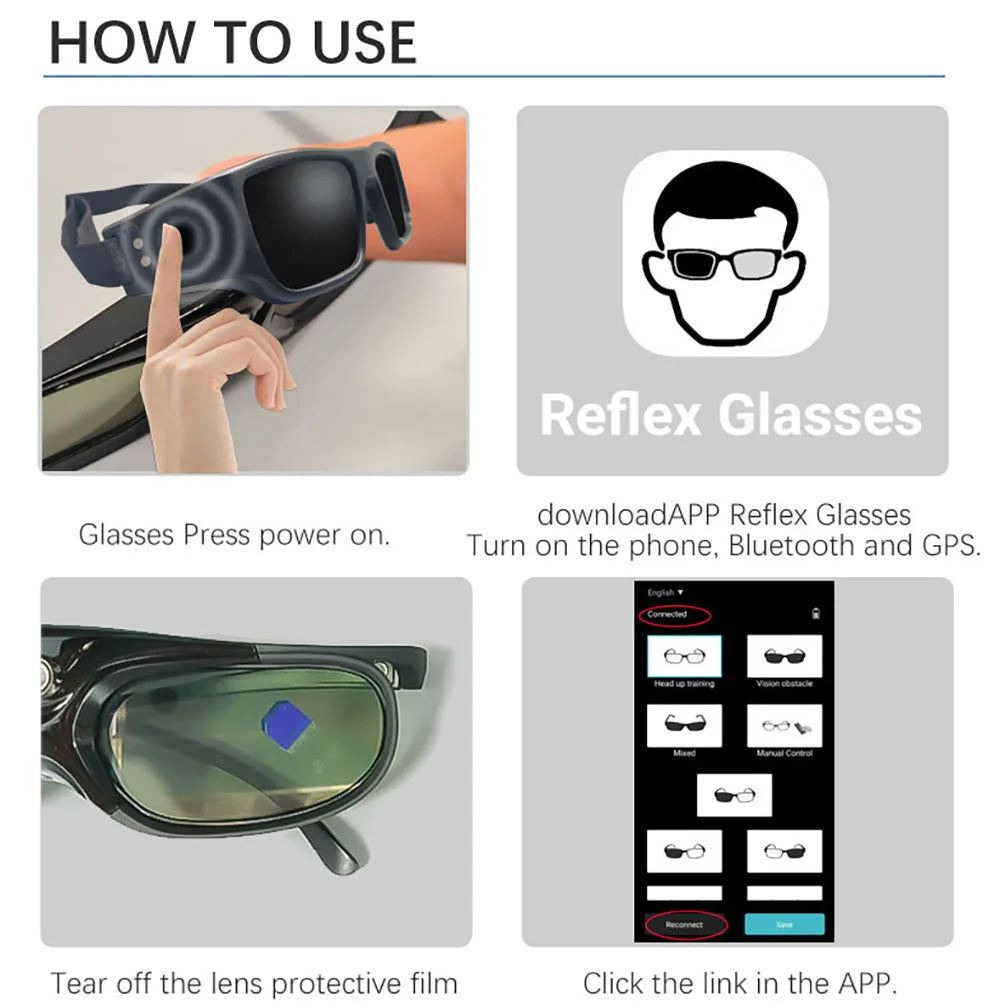 Reflex Glasses Eye Coordination Visual Interference Training Head Up Football Basketball Intelligent Technology Training Glasses