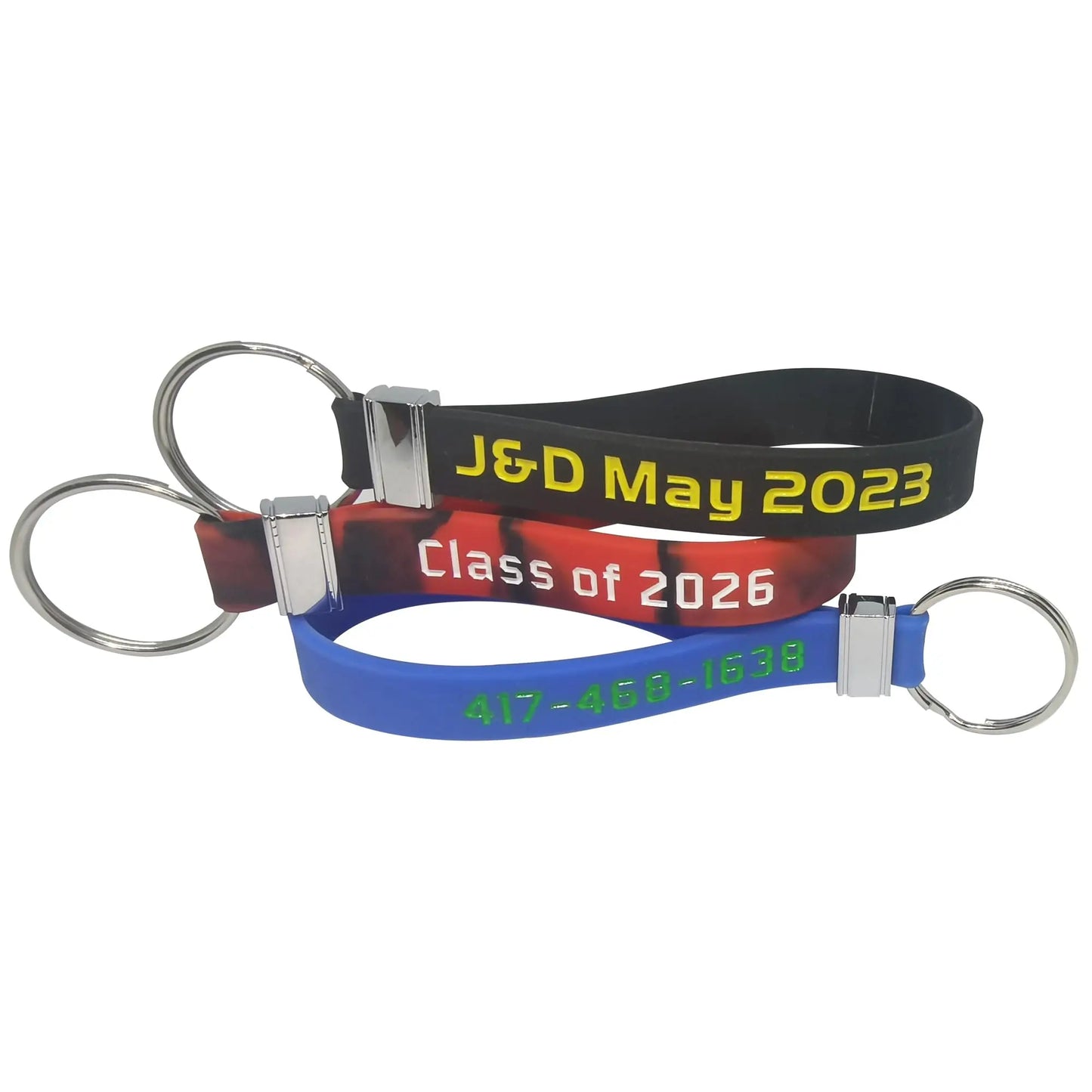 Custom Keychains Personalized Key Rings Llaveros Personalizados Customized for Events, Gifts, Backpacks, Awareness, Business