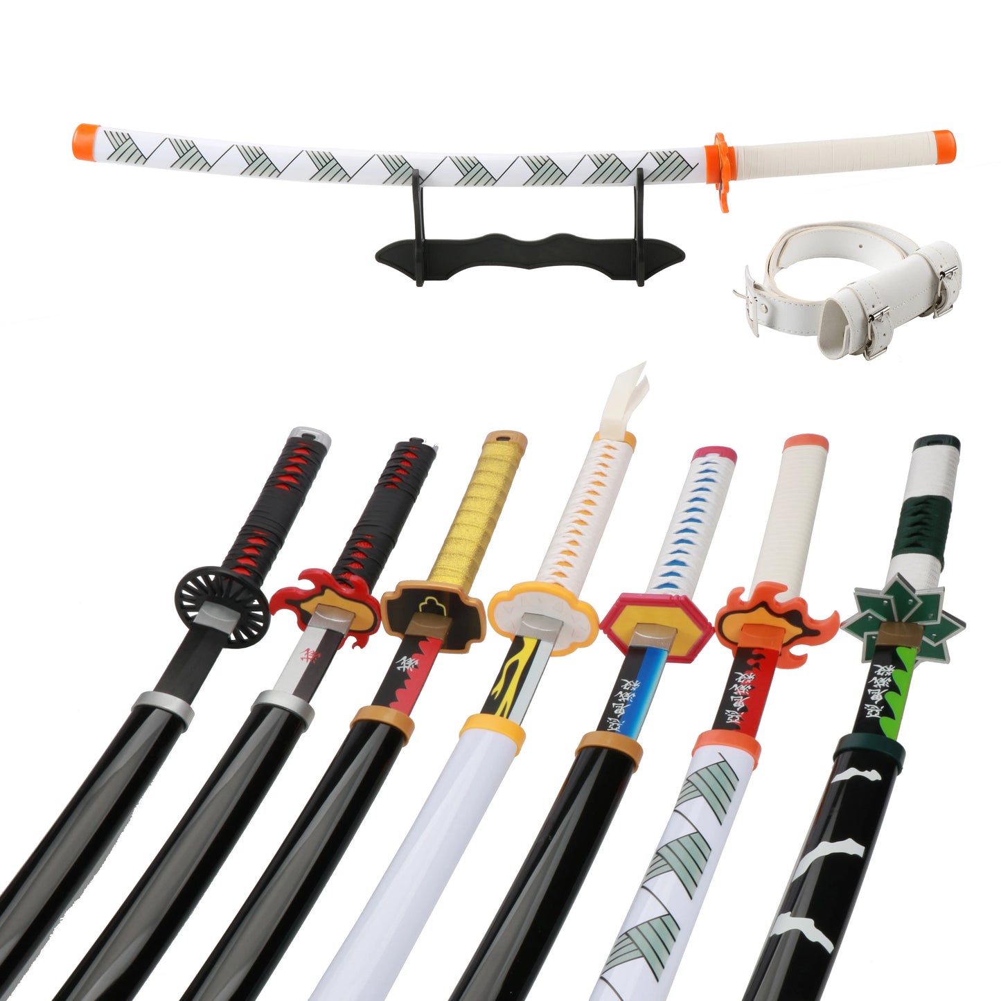Anime Katana 104cm/41in Tanjiro Zenitsu Kyoujurou Samurai Swords Original Texture  Anime Katana  Cosplay Bamboo Wooden Toy Sword