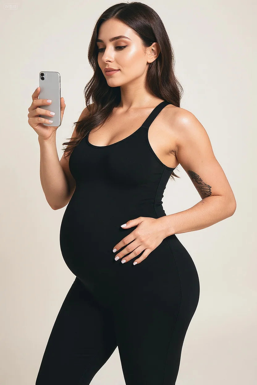 Maternity Clothing Jumpsuits Solid Color Backless Bodysuit Shapewear Yoga Pilates Sports Workout Outfits Pregnancy Women Clothes