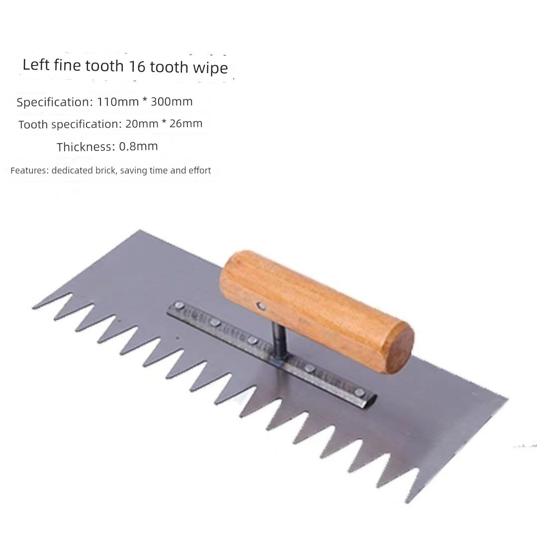 Tile Serrated Spatula Square Tooth Toothed Plastering Knife Paving Tile Plastering Knife Flat Gray Batch Ash Spoon Masonry Tool