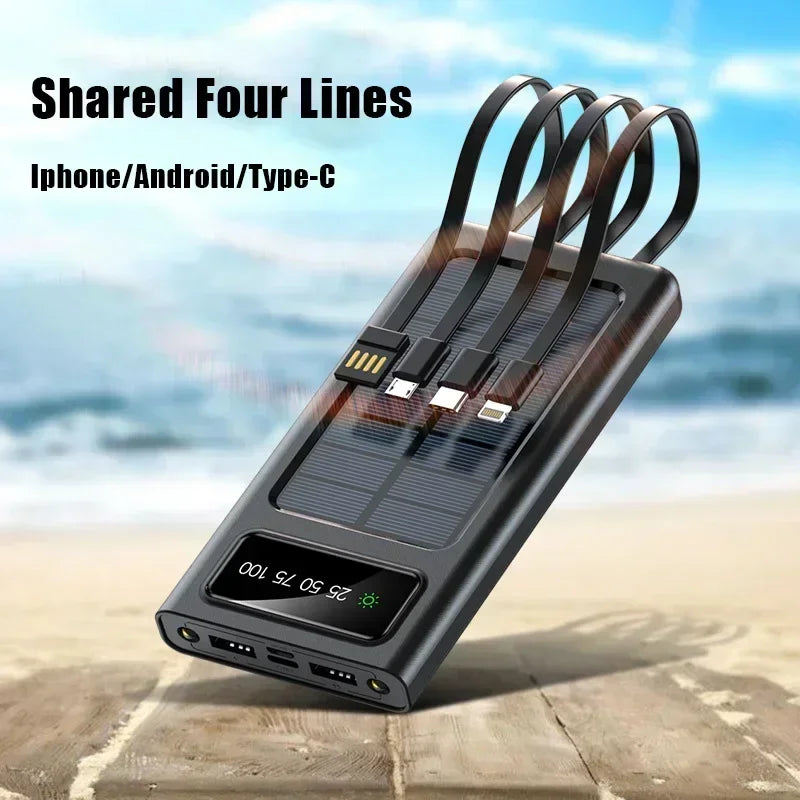 VIVO 5000000mAh Solar Power Bank Portable High Capacity Fast Charge External Battery with Flashlight Powerbank for All Phones