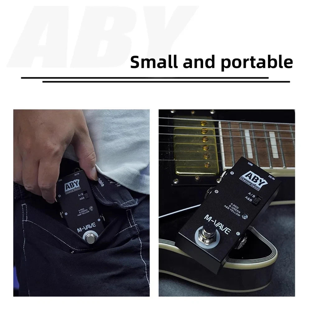 M-VAVE ABY Line Selector AB Switch Mini Guitar Effect Pedal True Bypass Guitar Bass Pedal AB Box - ABY Channel Switch Accessorie