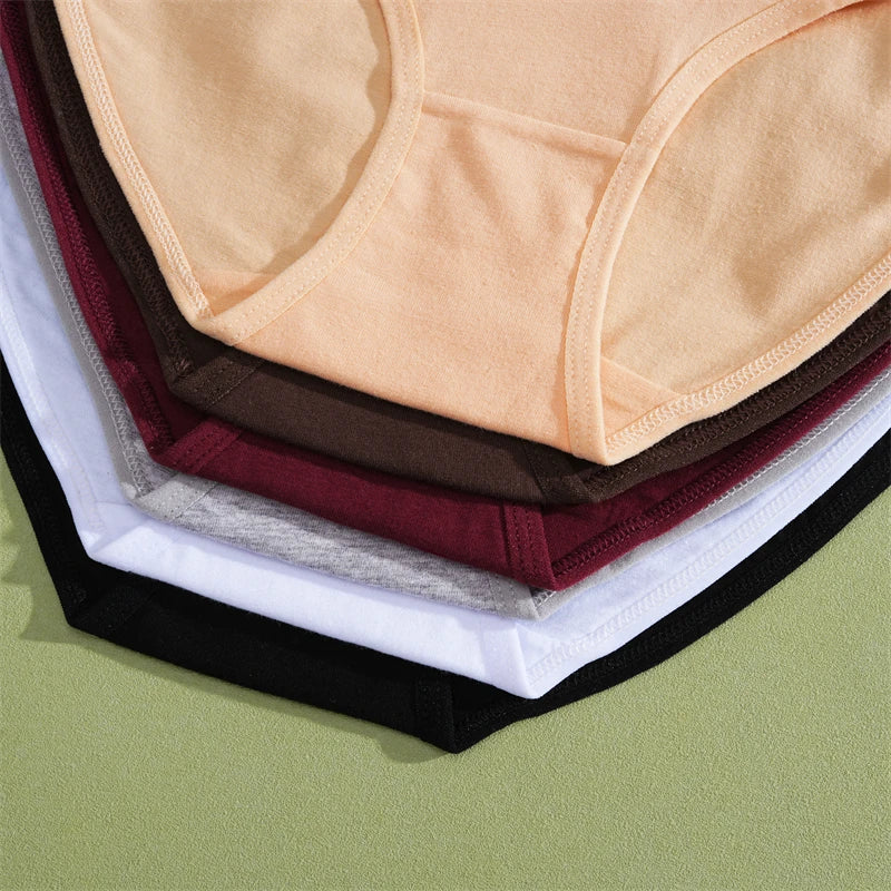 FINETOO 2Pcs Women Cotton Seamless Underwear Sexy Lace Waist Patchwork Panties Female Solid Briefs Plus size Breathable Lingerie