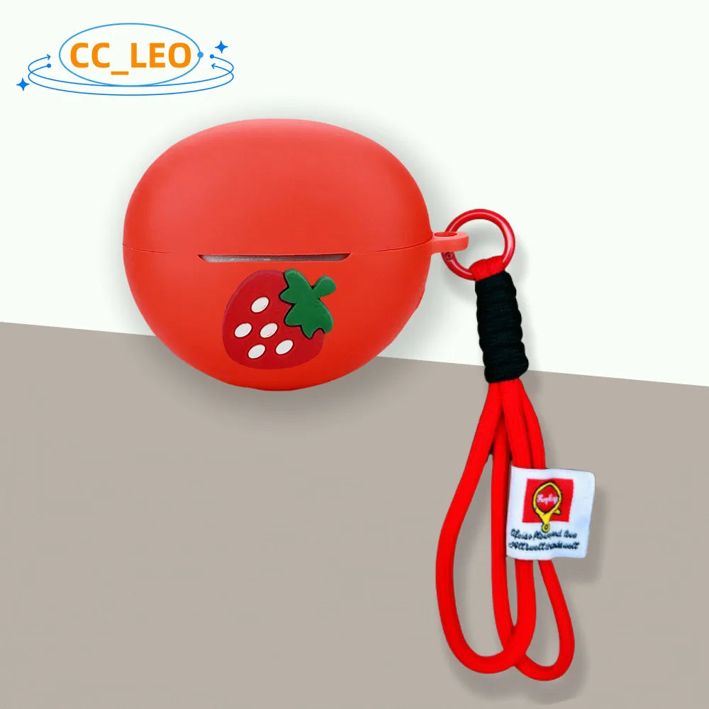 For Honor Choice EarBuds Clip Case Cute Lanyard Pendant Cartoon Cat Suitable for Honor Choice EarBuds Clip Protective Cover