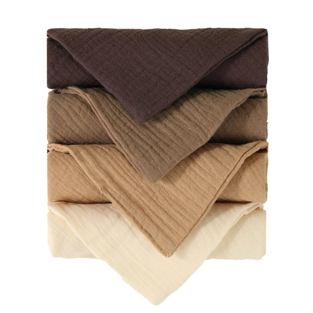 High Quality 4-Layer Pure Cotton Baby Cotton Washcloth Absorbent Soft Square Towels Baby Towels Gauze Cotton Newborn Burp Cloth