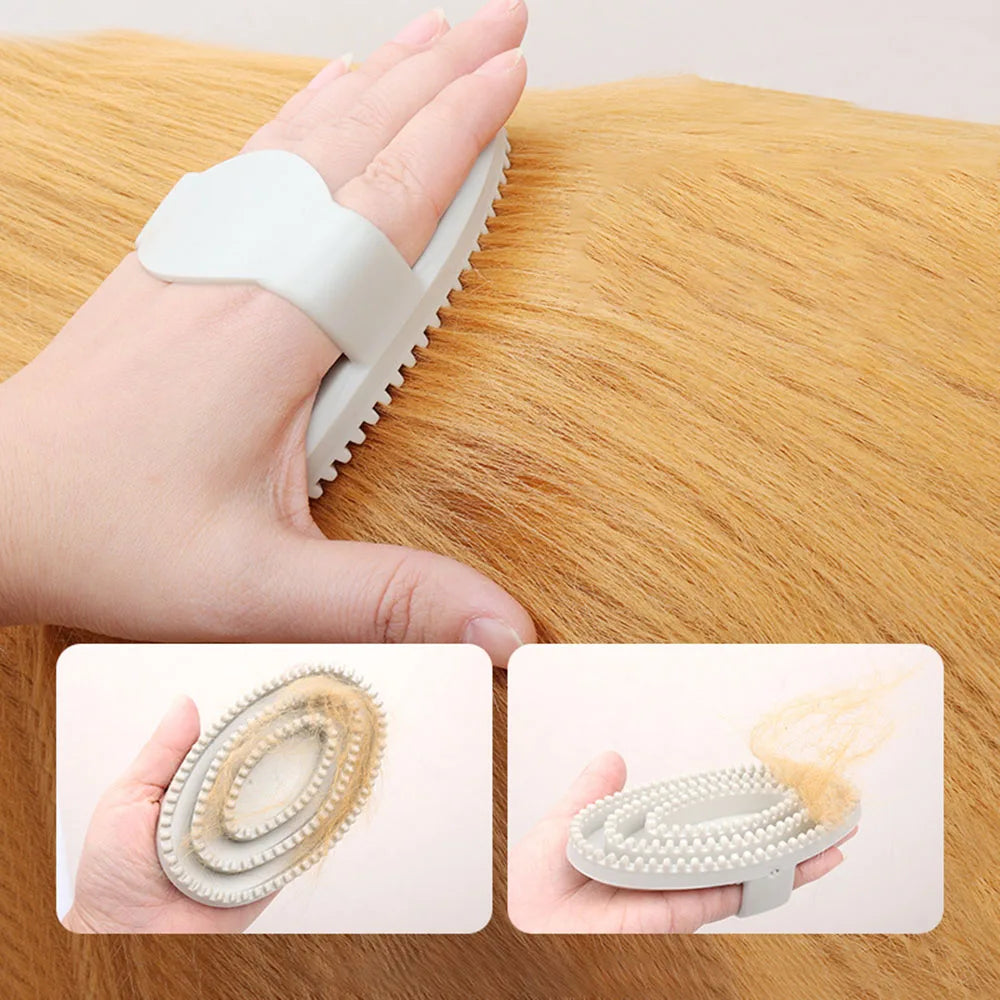 Pet Hair Brush for Cats and Dogs, Grooming Tool for Hair Combing, Deep-Clean Stains in Fur, Essential Pet Supplies