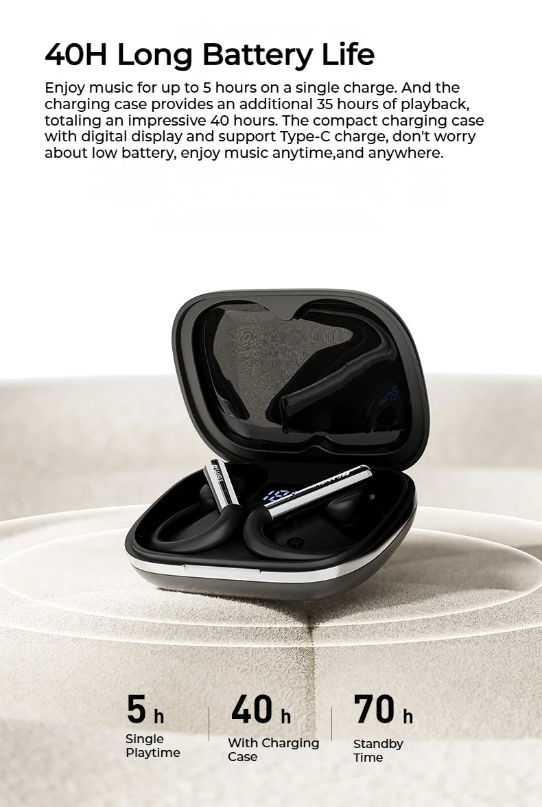 Sansui W33 Spatial Audio Bluetooth 5.4 Earphones ENC Noise Canceling Bluetooth Headphone in-Ear OWS Wireless Sports Headsets