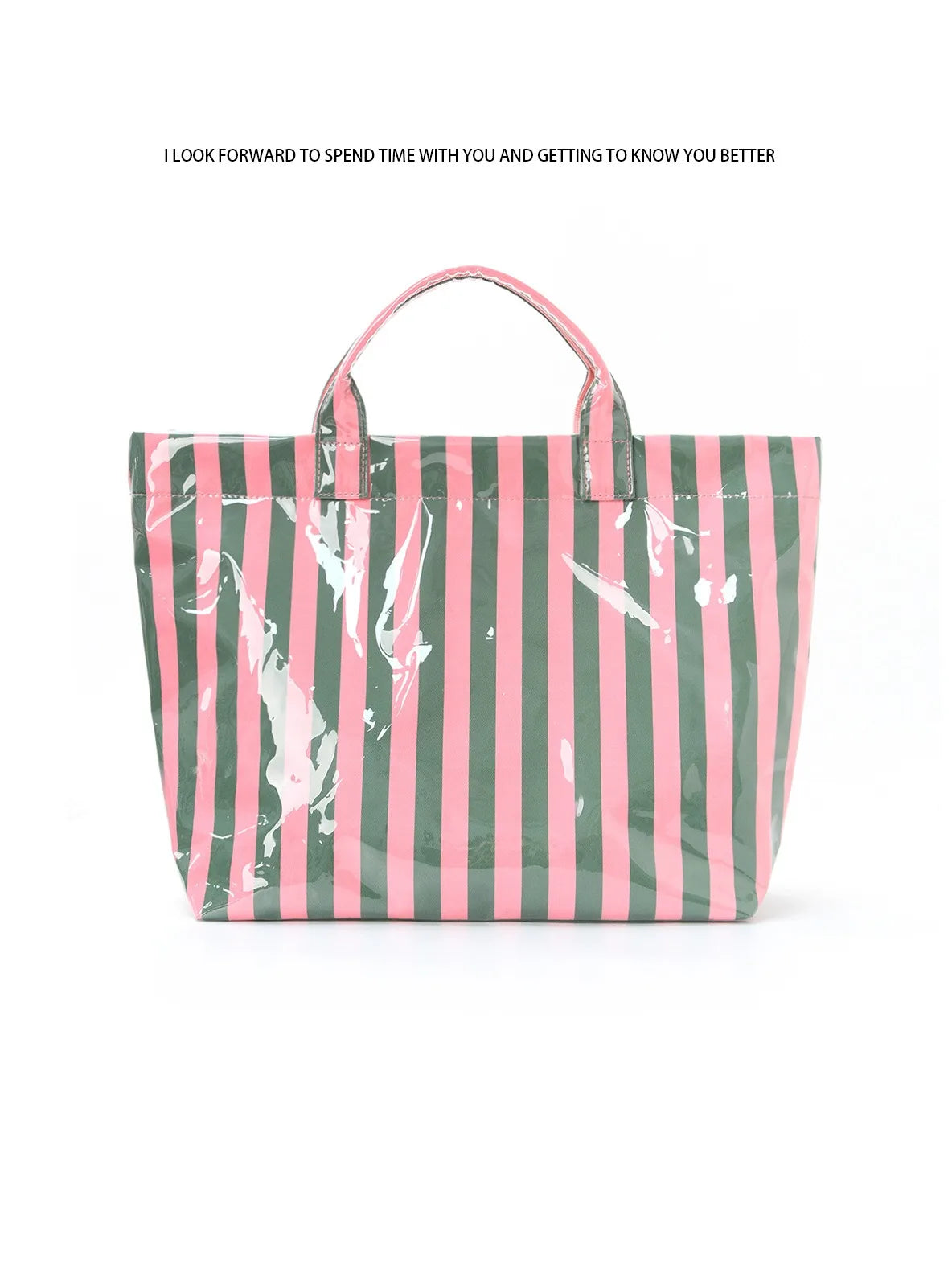 Cross-border striped tote bag high value lightweight handbag commuting large capacity portable travel shoulder bag
