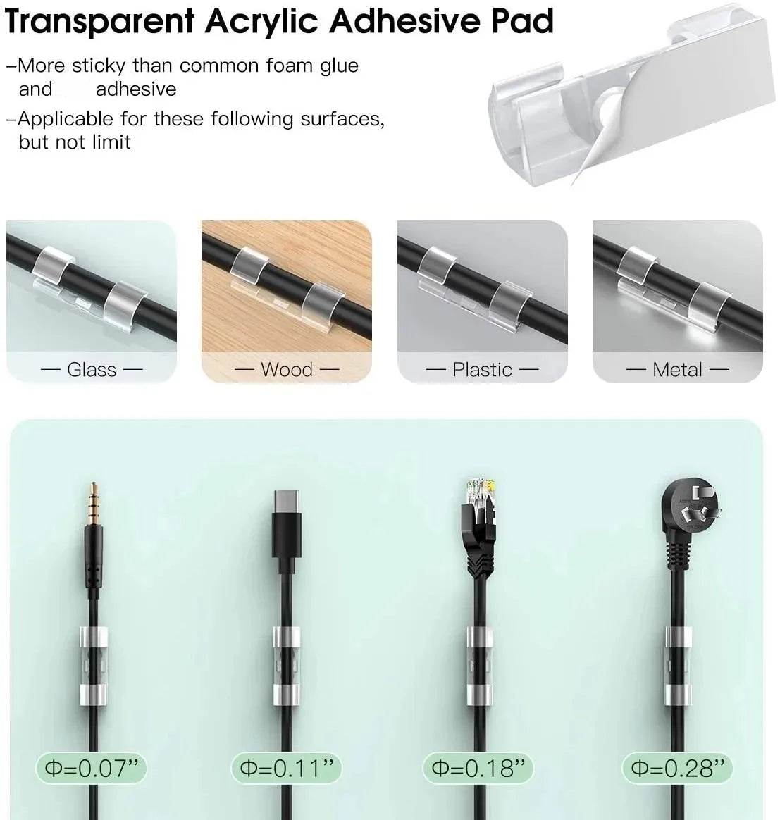 Cable Organizer Clips Wire Winder Holder Earphone Mouse Cord Clip Protector USB Cable Management Adhesive Wall Hooks Desk Clamp