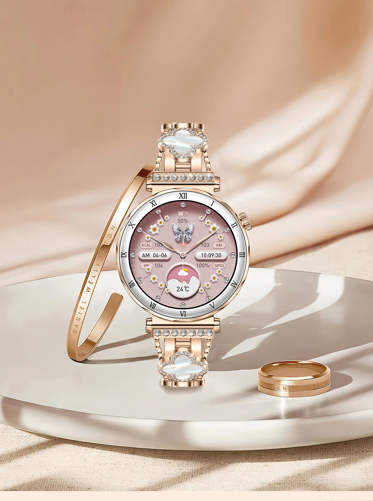 LIGE 1.19"Ultra-Slim AMOLED HD Display Fitness Tracker Smartwatch Bluetooth Call Heart Rate Monitor Waterproof Smart Watch Women