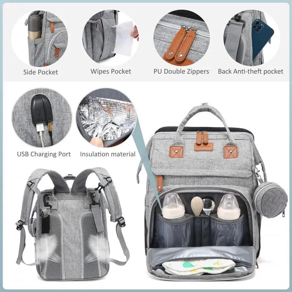 New Baby Diaper Bag Nappy Stroller Bags For Baby Maternity Bag Backpacks Crib Newborn Mommy Bag Changing Table Baby Bags For Mom