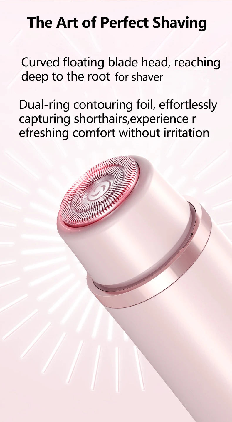 2 IN 1 Rechargeable Epilator Electric Eyebrow Trimmer Female Body Facial Lipstick Shape Hair Removal Mini Painless Razor Shaver