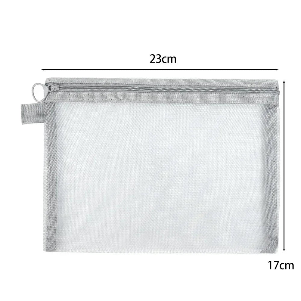 1/12pcs Mesh Clear Cosmetic Bags Small Large Black Makeup Bag Portable Travel Toiletry Organizer Case Lipstick Storage Pouch
