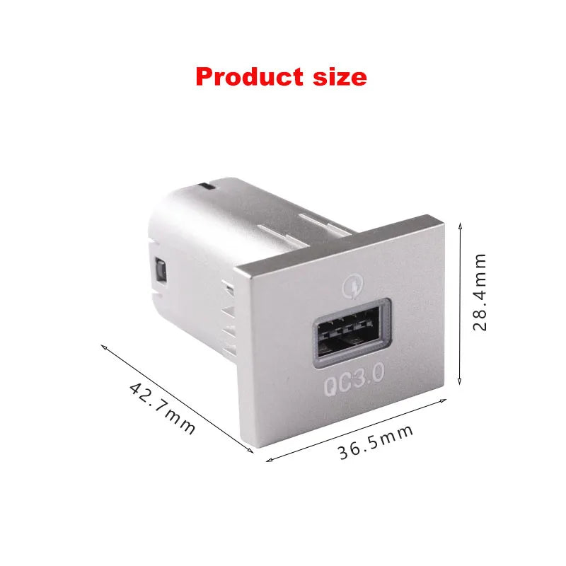 1pc 12V/24V Silvery PD car charger Socket QC3.0 Smart Fast charge USB connector for Ford Focus 2 2004-2010 mk2 Accessories