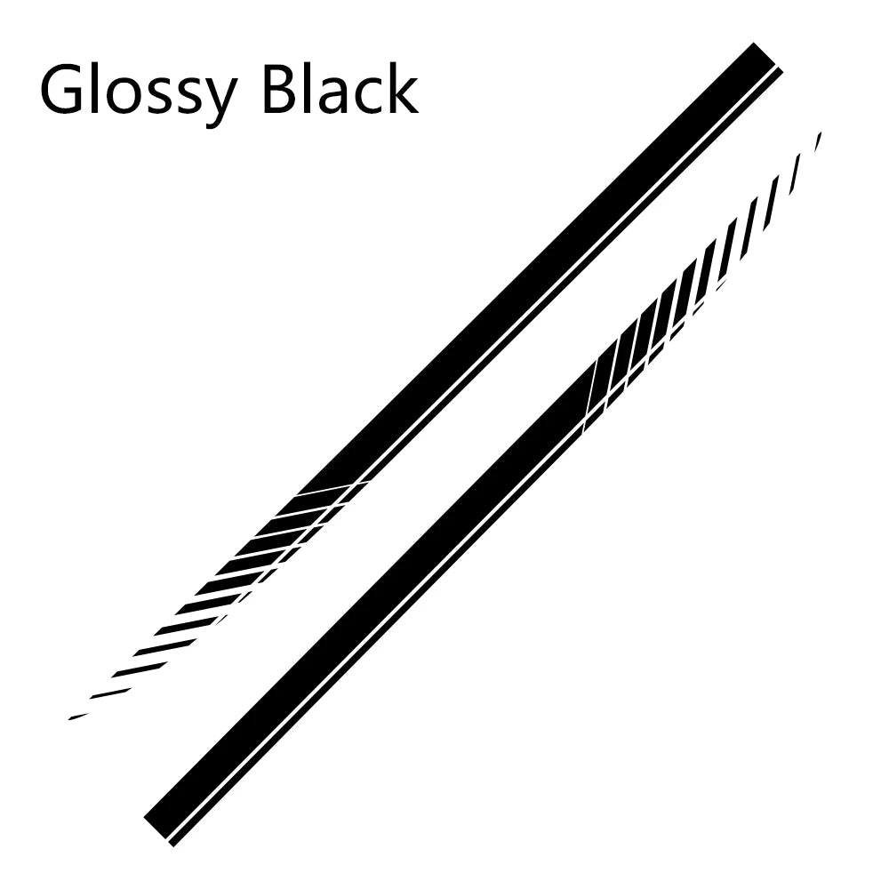 2-Piece Car Racing Stripe Vinyl Decals for Side Skirts - 74.8"x3.5" (190x9cm) Universal Fit SUV Truck, High Adhesive Waterproof