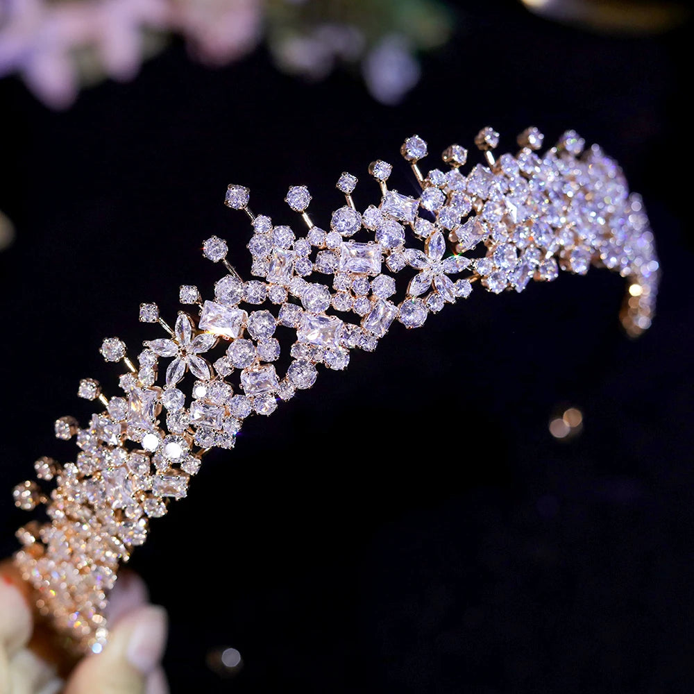 ASNORA Bridal Hair Accessories 3A Zircon Crown Para Quinceañera Princess Small Birthday Tiara for Women Diadema Wedding Headband