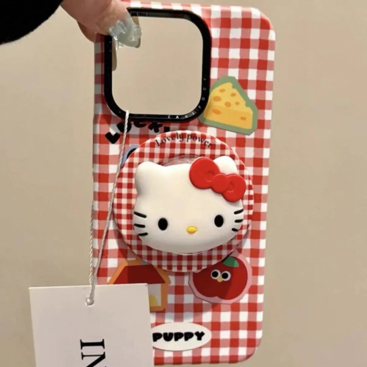 For Magsafe Magnetic Grip Tok Foldable Cartoon Phone Stand Holder 3D Sanrio Hello Kitty Silicone Griptok Bracket