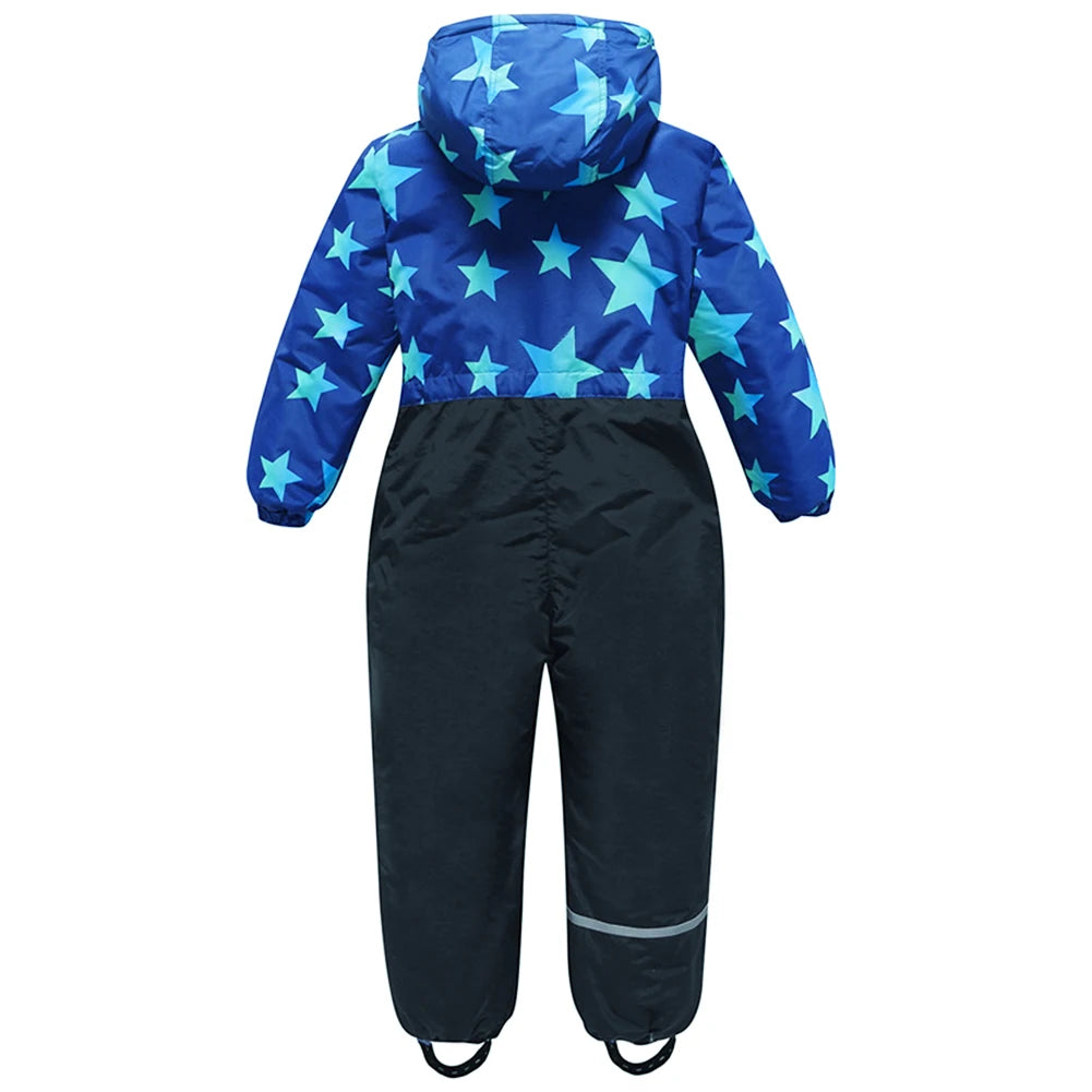 Children's Warm Snowboarding Wear,Winter Boys Girls Jumpsuit,Kids Ski Suits,One-piece Hooded Waterproof Windproof Outdoor -20℃