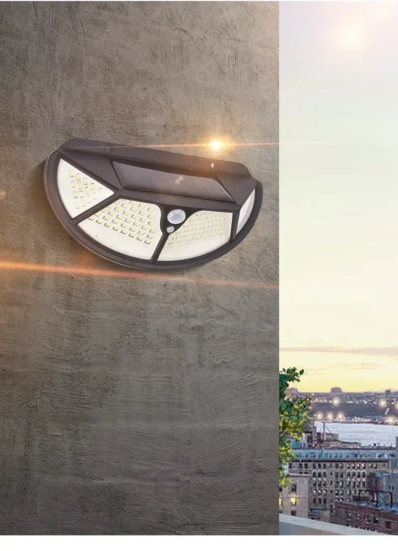 Ultra Bright 102 LED Solar Garden Light PIR Motion Sensor Outdoor Security Wall Lamp 1200mAh 18650 Rechargeable Street Light