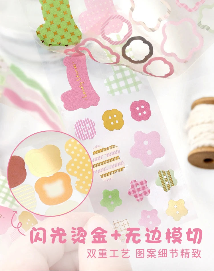 40mm * 300cm Kawaii Ins Basic Geometric Pattern Die Cutting Stickers Creative Handbook Decoration DIY Diary Scrapbook Supplies