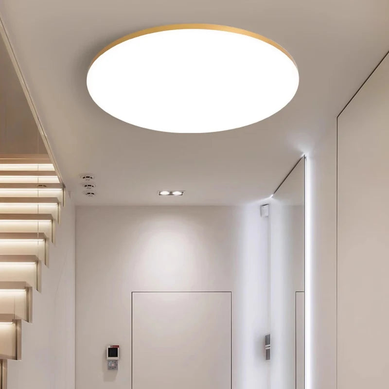 220V Led Ceiling Light Golden Bedroom Indoor Kitchen Lighting for Home Decor Dustproof Bathroom Led Lamp Golden Ceiling Lamps