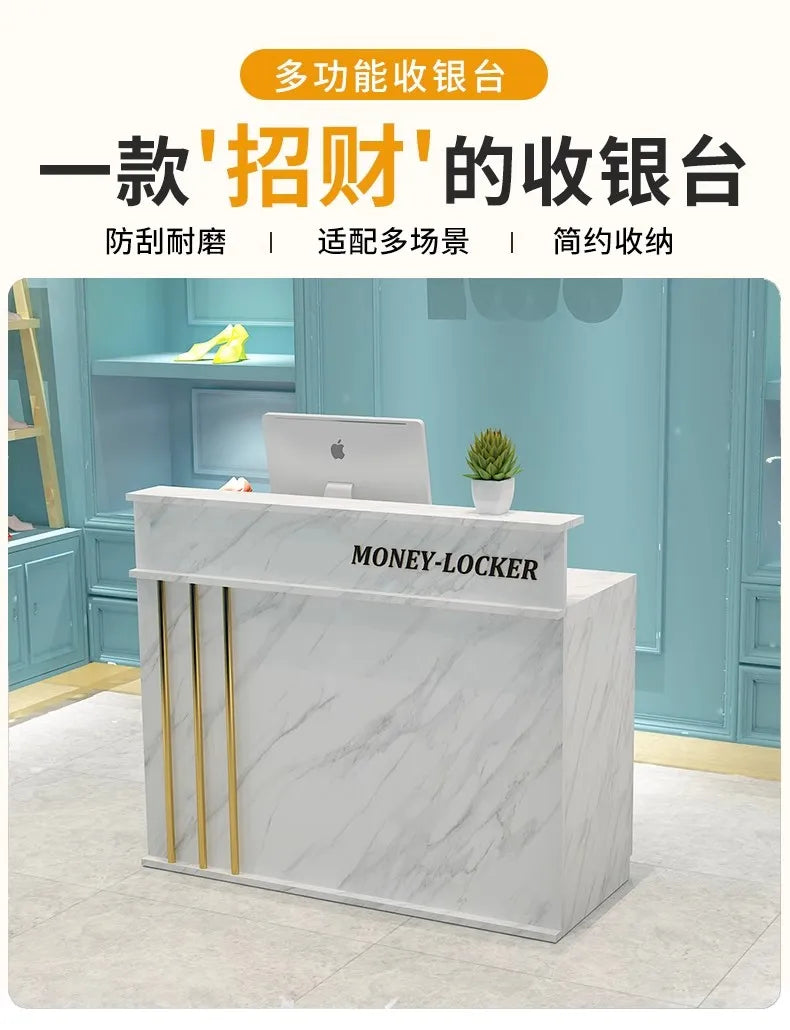 Luxury Unique Reception Desk Professional Aesthetic Design Cool Bar Counter Retro Center Resepsiyon Masası Commercial Furniture