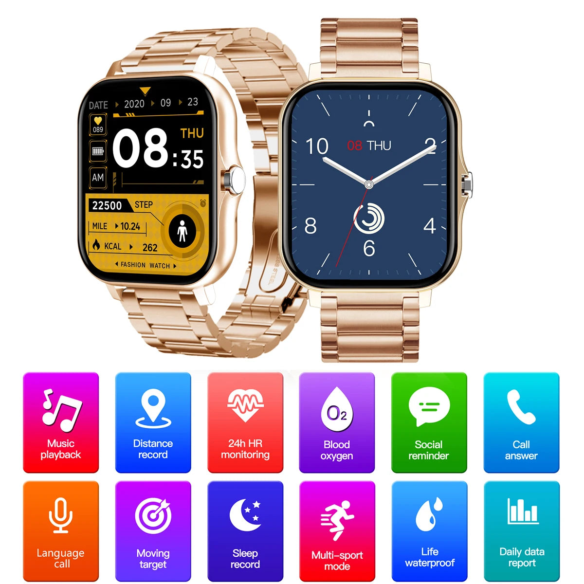 NEW 2025 Fashion SmartWatch Android Phone 2.01" Color Screen Full Touch Custom Dial Watch Women Bluetooth Call Smart Watch Men