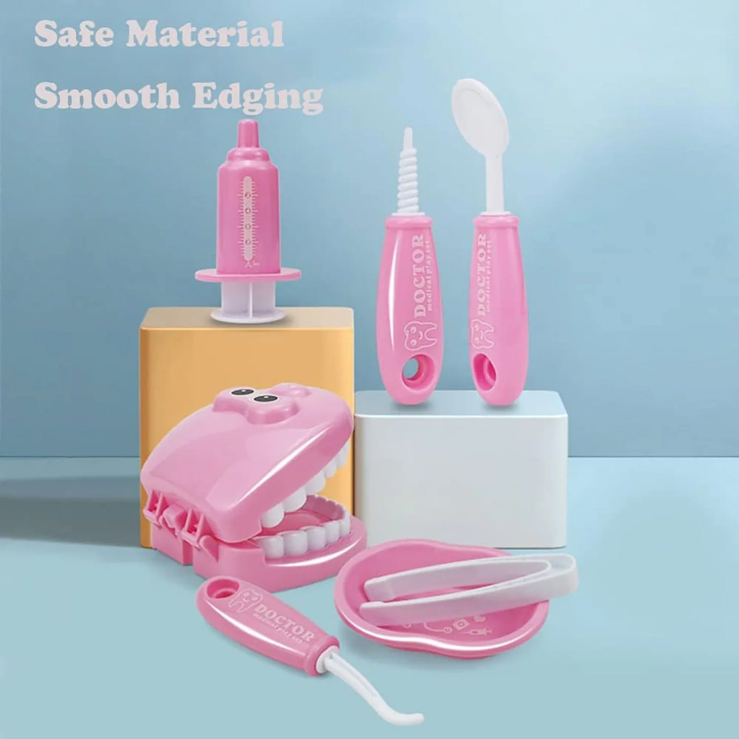 9PCS Plastic Dental Simulation Game Set, Children's Medical Set Hygiene Habit Cultivation Teaching Aid Intellectual Brushing Toy