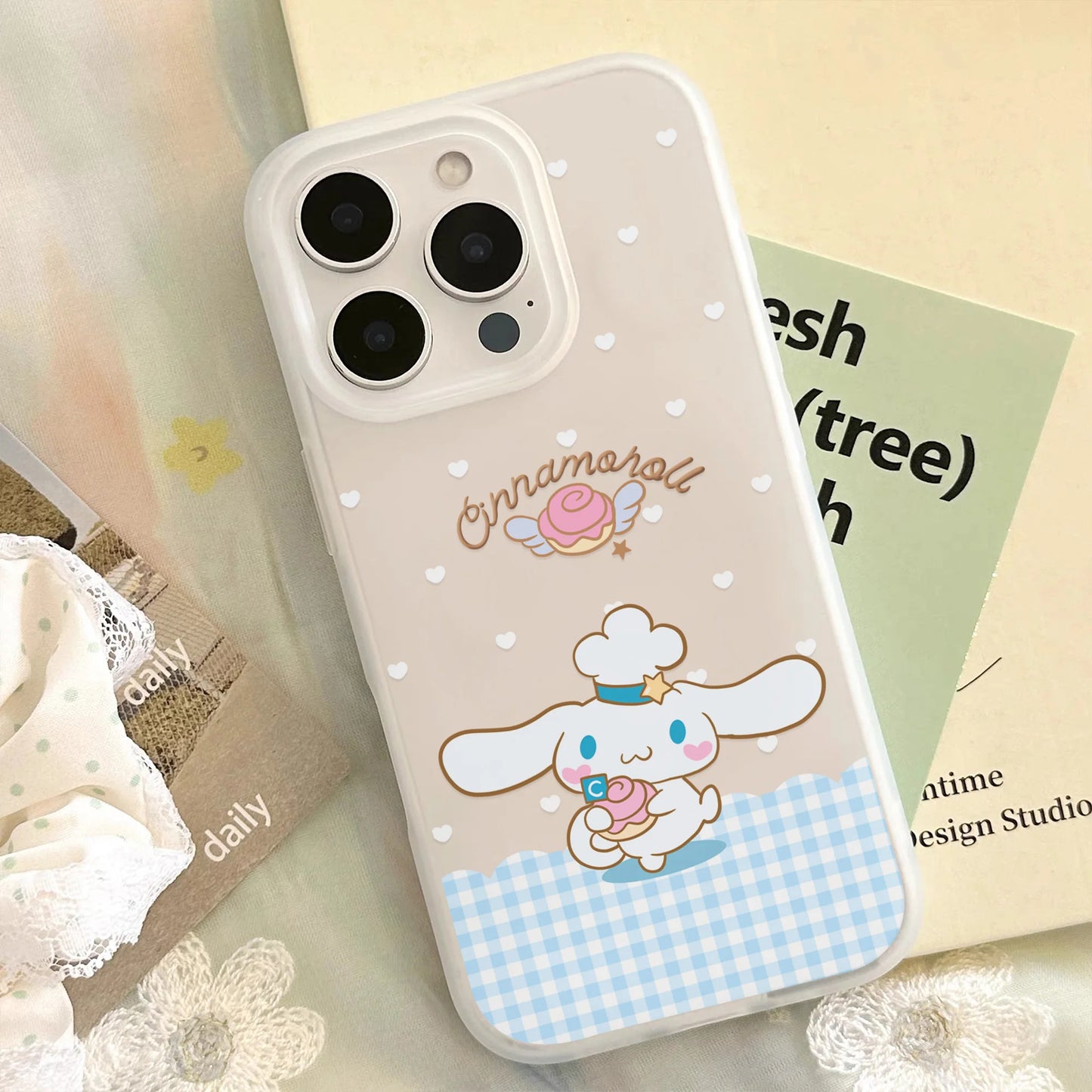 Cute Cinnamoroll Transparent Clear Frosted Shockproof Phone Case for IPhone 17 16E 16 15 14 Plus 13 12 11 Air Plus Pro X XR Max