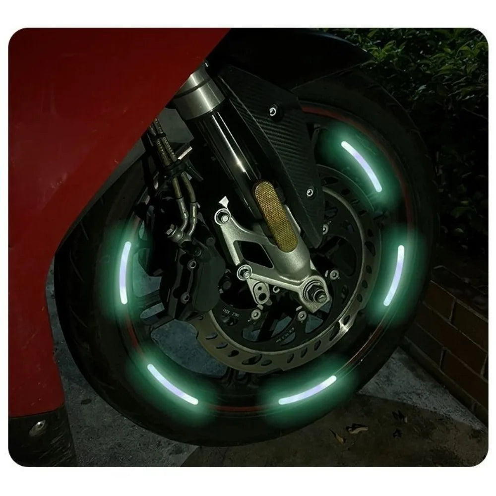 20PC Car Wheel Reflective Glow-in-the-dark Sticker Bicycle Tire Warning Sticker Electric Car Glow-in-the-dark Decorative Sticker