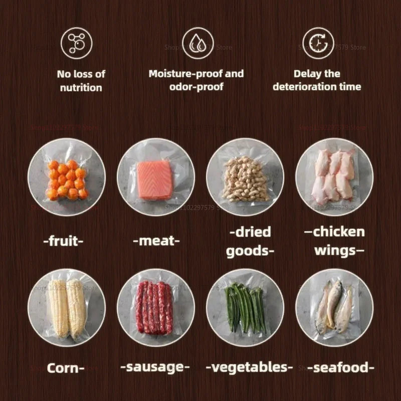 Vacuum Sealer Machine with 2 in 1 Mode for Fruits Meat Food Storage Includes 2 Vacuum Seal Bags Food Saver Kitchen Appliances