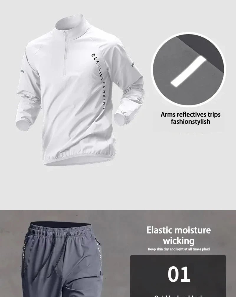 Men's Fall Running Tracksuit Casual Outdoor Quick-Dry Running Clothes for Autumn Spring Ideal Gym Track Field Sports Training