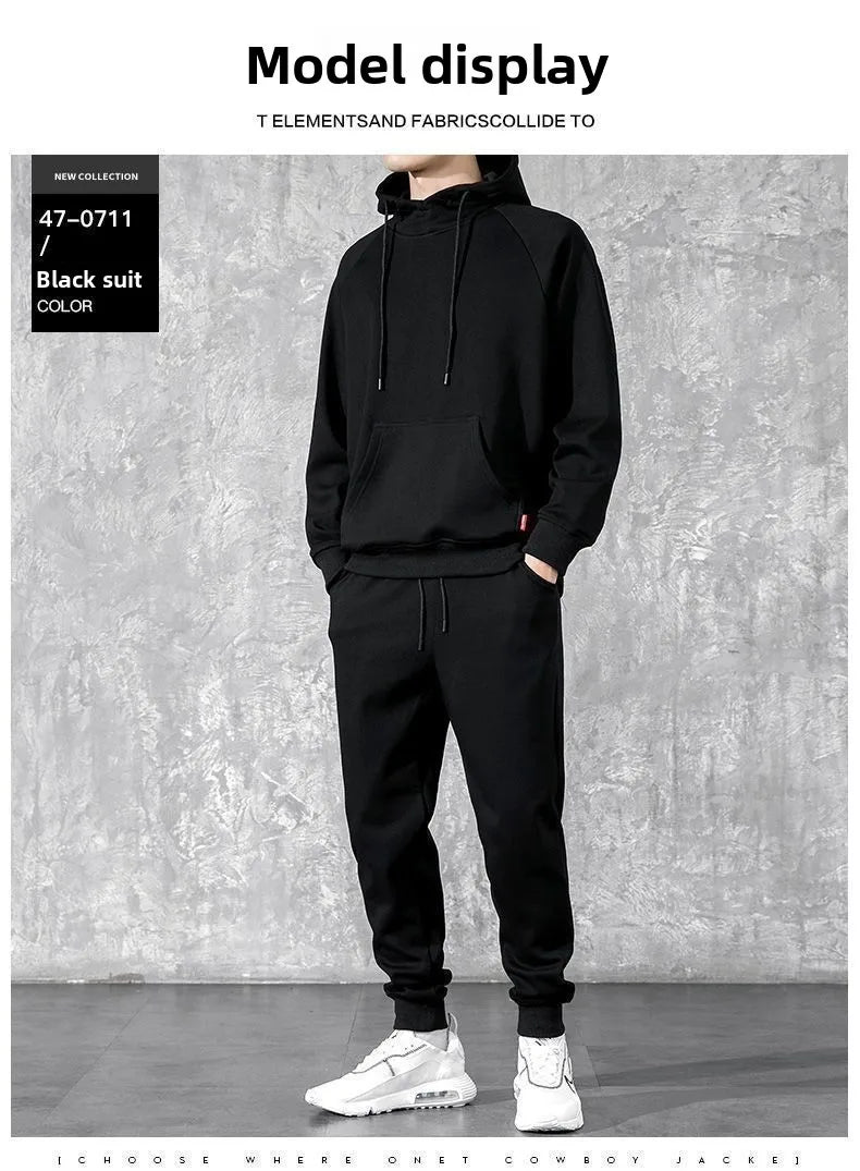 Men's clothing, sporty casual set, for spring and autumn 2025, new style, long-sleeved top and pants, two-piece set, matching