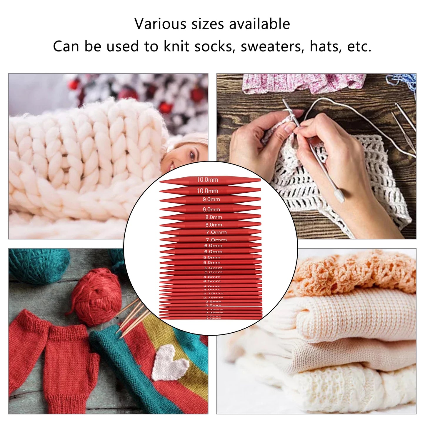 Crochet Hooks Multifunctional Interchangeable Knitting Needles Set Various Sizes Available for Hats for Socks  for