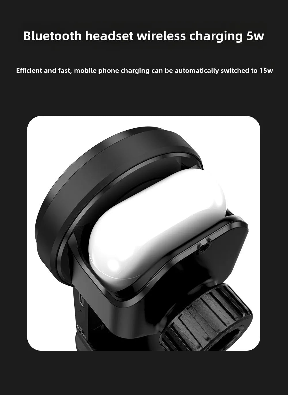 Magnetic Wireless Charger Car Phone Holder 15W Fast Charging  Air Outlet Hook Mount Stand for Magsafe IPhone 16 Earphone Iwatch