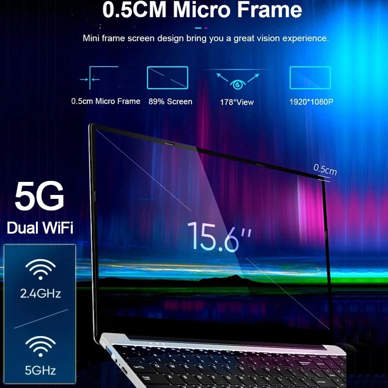 15.6 Inch Ultrabook - AMD Ryzen 7 4800U, 32GB RAM, 2TB SSD, 5G, Bluetooth, Windows 11 Pro Gaming Laptop (Metal)