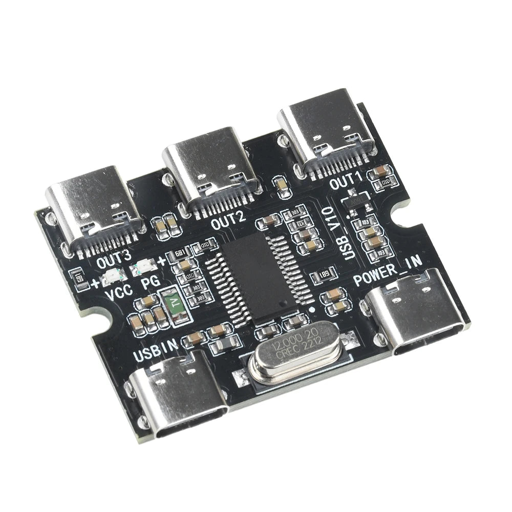 USB Expansion Board Hub 1 In 3 Out Hub Expansion Module With Power Interface Type C