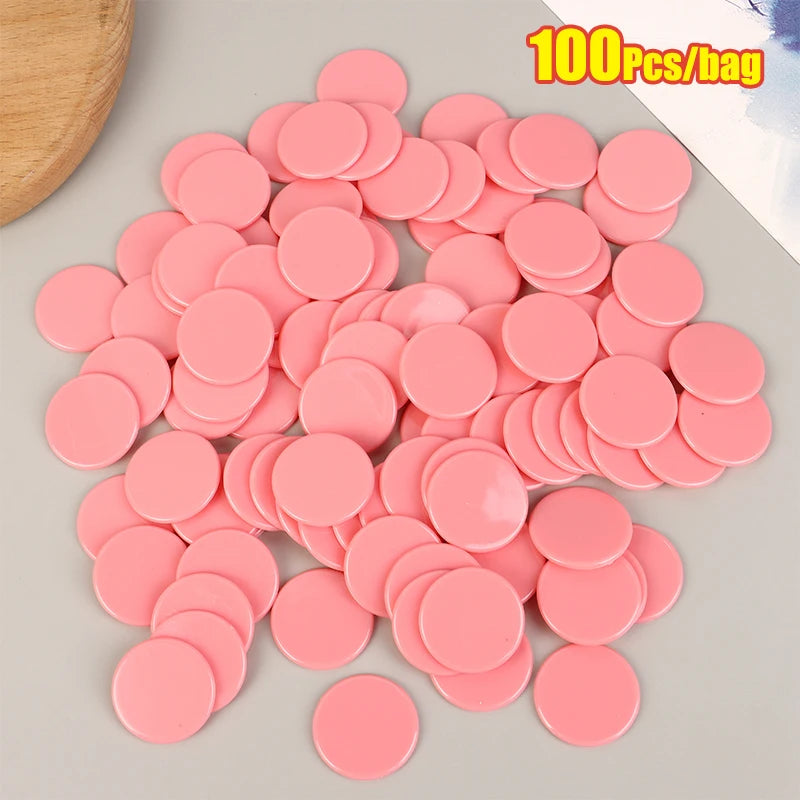 100Pcs 25MM Learning Education Math Toy Plastic Poker Chips Bingo Chip Markers Token Family Club Party Counting Toy