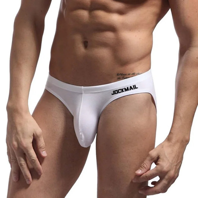 JOCKMAIL Summer New Men's Low Waist Panties Pink Sexy Gay Breifs Shorts Male Beach Bikini Bottoms Uderpants