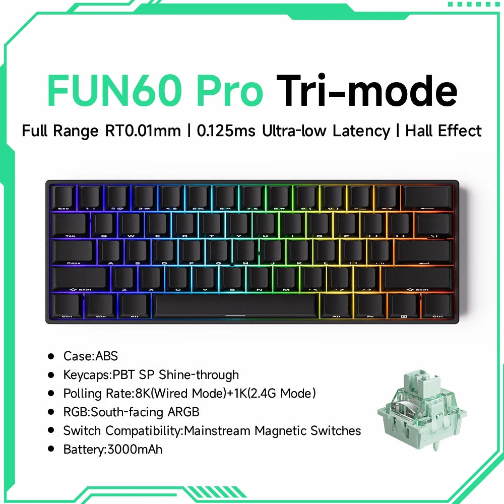 Akko MonsGeek FUN68 FUN60 PRO&MAX  HE Magnetic Keyboard 60% 65%Gaming Keyboards Rapid Trigger 8K Custom Keyboard Gamer Esports