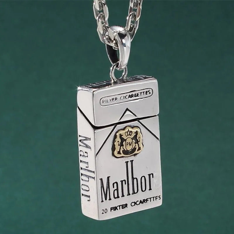 Necklace Pendant Pure 925 Sterling Silver Creative Cigarette Box Model Luxury Fine Jewellery Women Men 2025 St Valentine Day P41