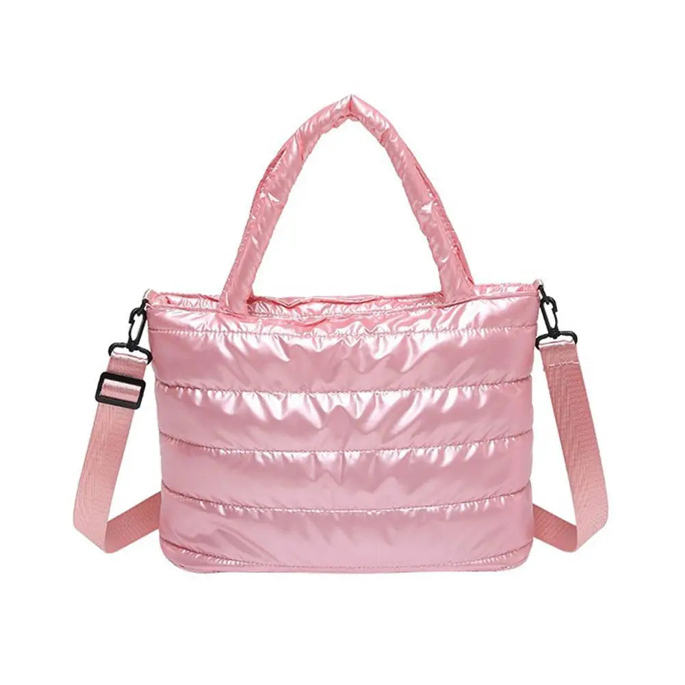 Large Tote Padded Handbags Designer Quilted Women Shoulder Bags Luxury Nylon Down Cotton Crossbody Bag Winter Tote Big