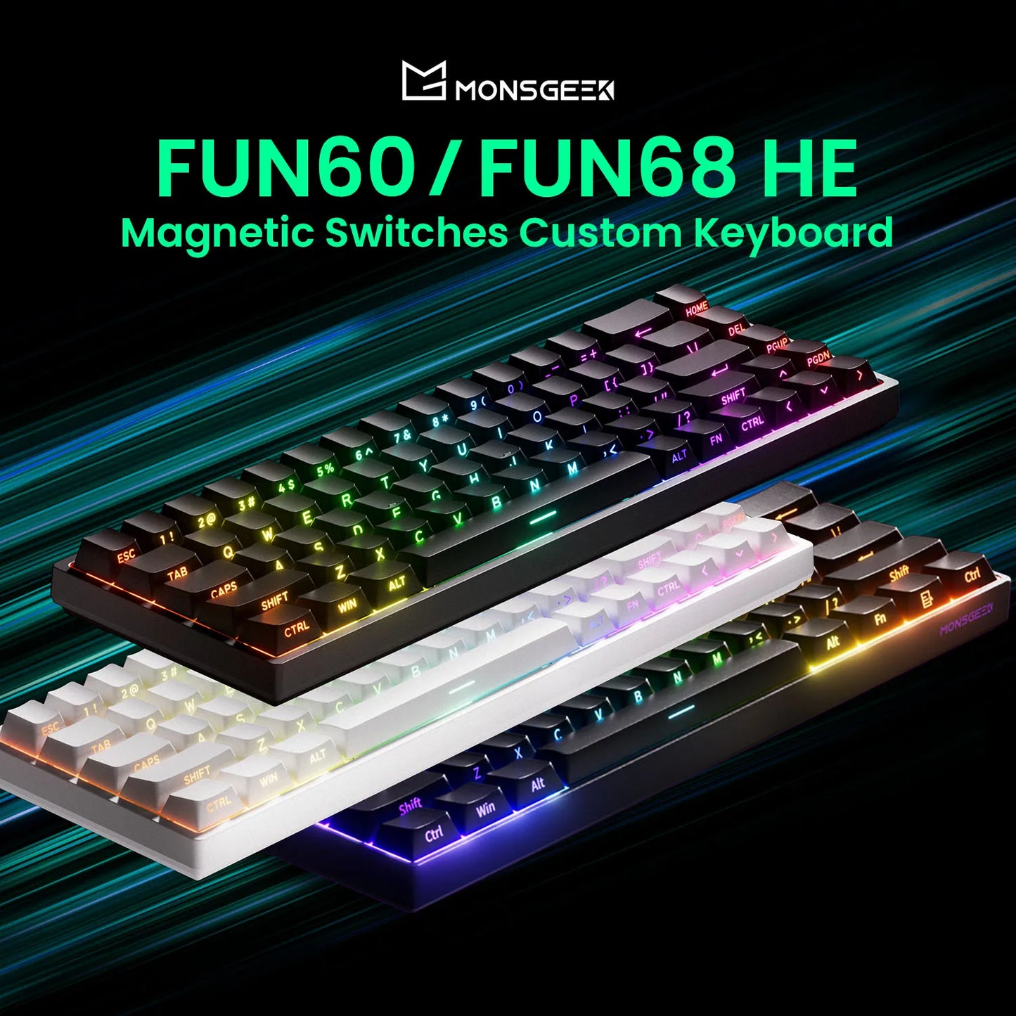 Akko MonsGeek FUN68 FUN60 PRO&MAX  HE Magnetic Keyboard 60% 65%Gaming Keyboards Rapid Trigger 8K Custom Keyboard Gamer Esports