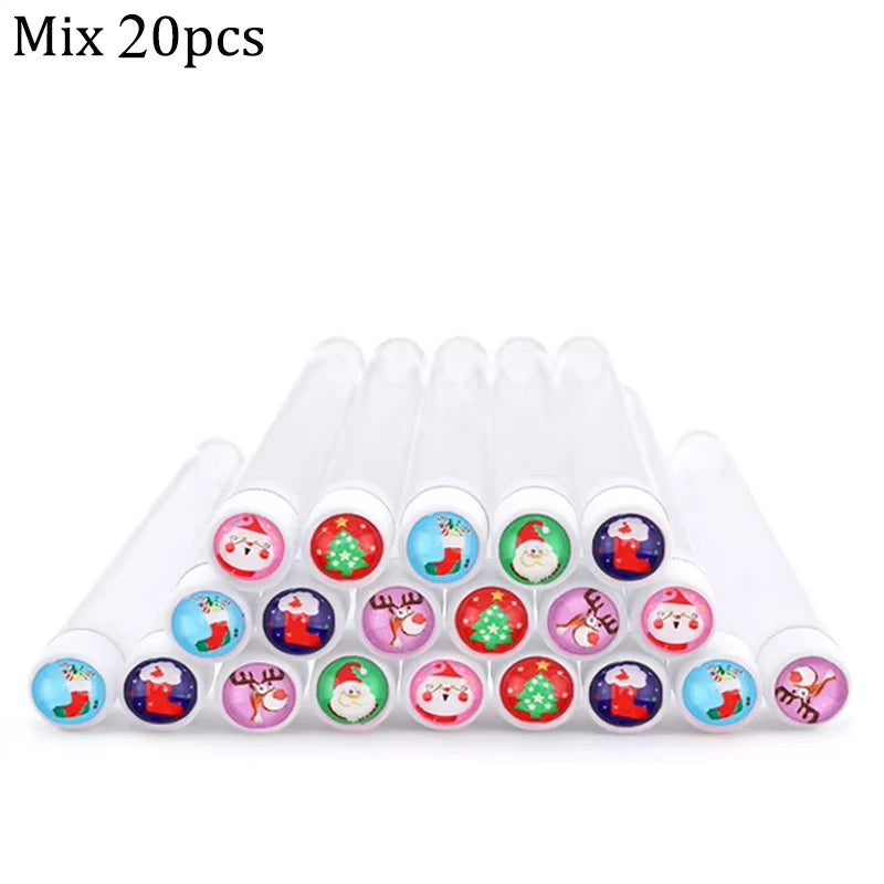 20/50pcs Reusable Christmas Eyelash Brush Tube False Mascara Wands Dust-proof Eyebrow Brush Container Lash Extension Makeup Tool