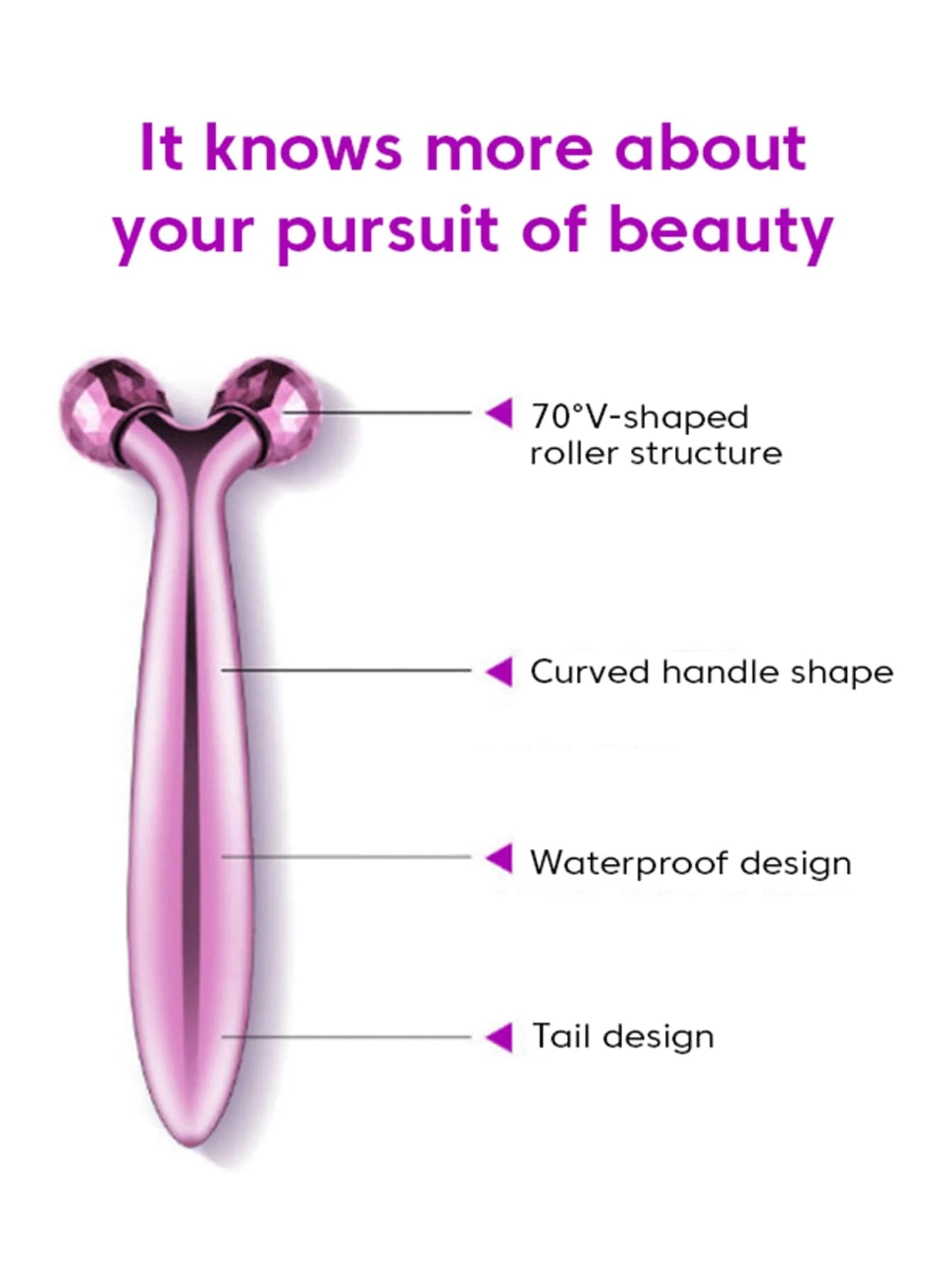 3D Roller Massager Facial Manual Rotating Massager Y-Shape Face Lifting Wrinkle Reducing Massager Body Relaxation Massage Tool