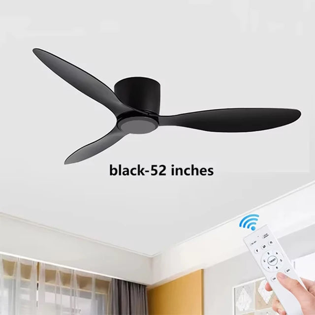 Modern Ceiling Fans No Light DC Motor Remote Control Cooling Fans Low Floor Ceiling Fan Silent Large Home Fan AC95-260V