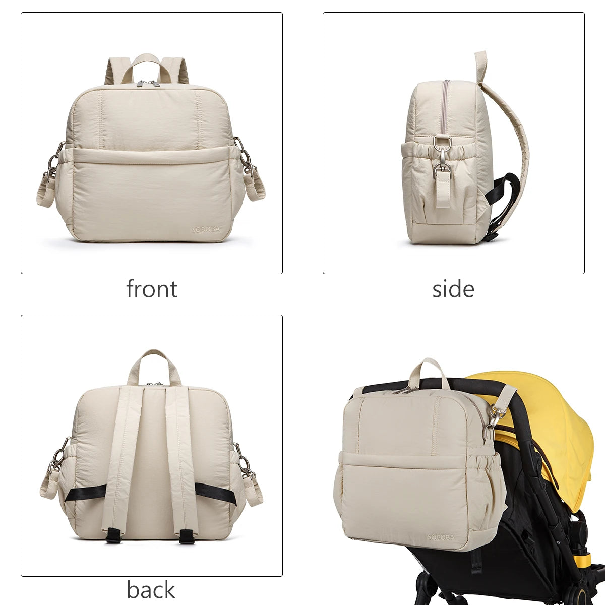 Large Capacity Diaper Bag Backpack Multifunctional Mommy Nappy Travelling Bag Baby Care Backpack with Stroller Straps